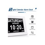 Dementia-Specific Clock Calendar Digital Date Alarm Clock, Large 7-inch Display